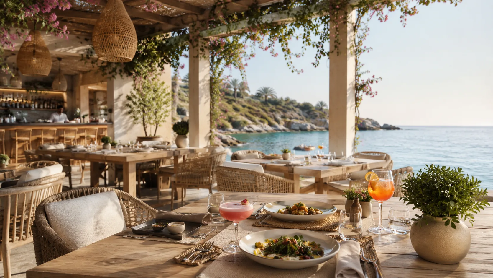 Ristorante e bar sul mare in stile mediterraneo